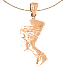 14K or 18K Gold Nefertiti Pendant