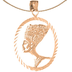Colgante Nefertiti de oro de 10K, 14K o 18K