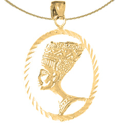 Colgante Nefertiti de oro de 10K, 14K o 18K