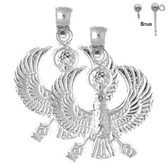 Pendientes de pájaro egipcio de oro de 14 quilates o 18 quilates de 24 mm