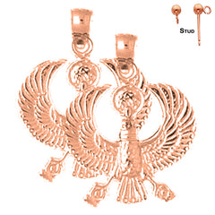 Pendientes de pájaro egipcio de oro de 14 quilates o 18 quilates de 24 mm