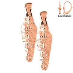 Pendientes de momia de oro de 14 quilates o 18 quilates de 27 mm