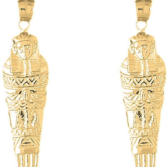14K or 18K Gold 50mm Mummy Earrings