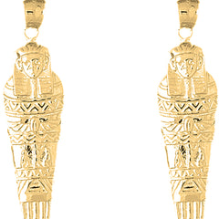 14K or 18K Gold 50mm Mummy Earrings