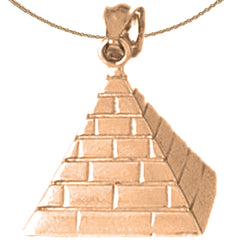 10K, 14K or 18K Gold 3D Pyramid Pendant