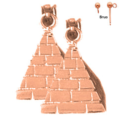 14K or 18K Gold Pyramid Earrings