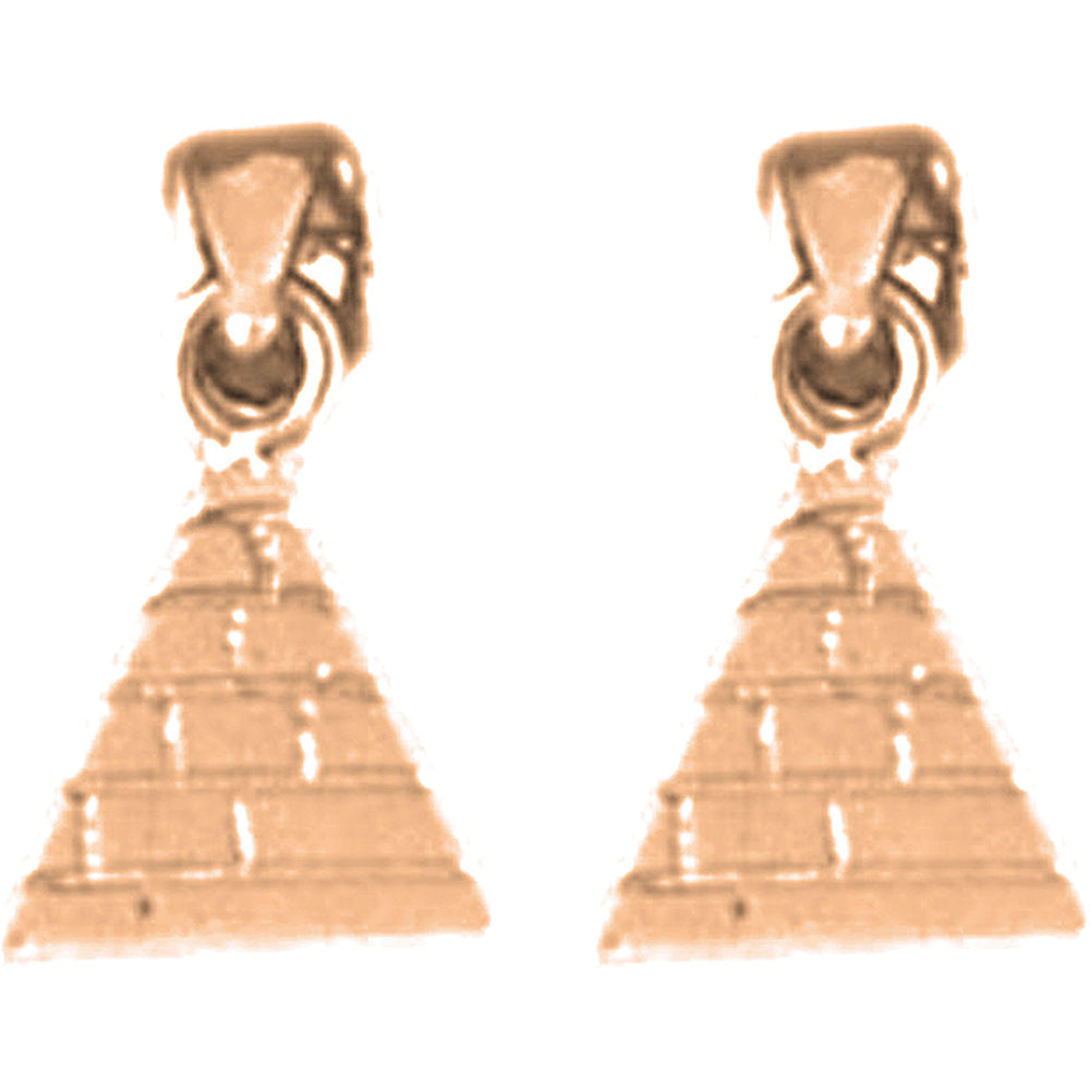 14K or 18K Gold 12mm Pyramid Earrings
