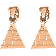 14K or 18K Gold 12mm Pyramid Earrings