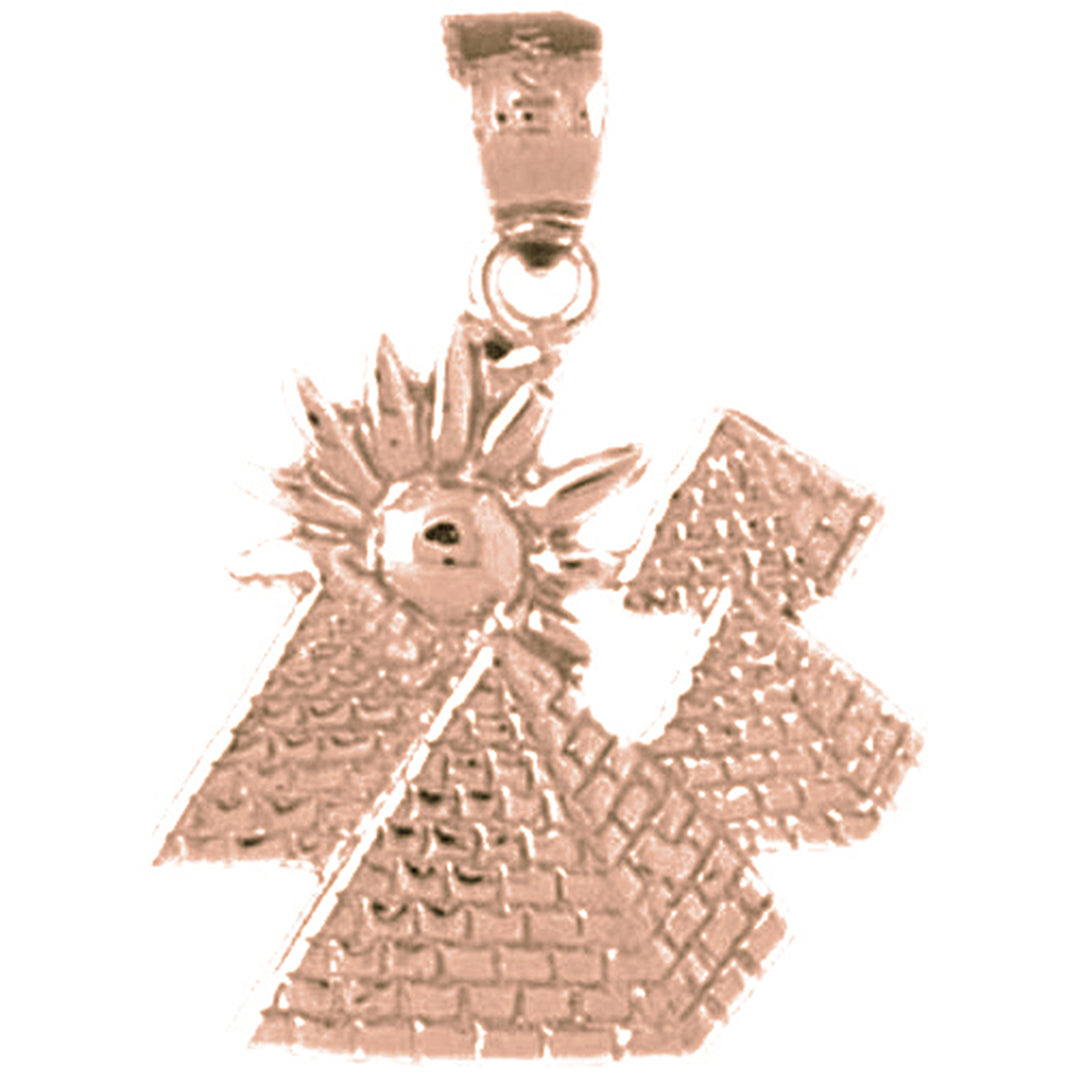 10K, 14K or 18K Gold Pyramid Pendant