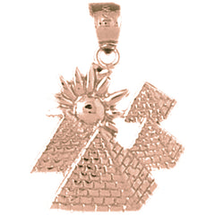 10K, 14K or 18K Gold Pyramid Pendant