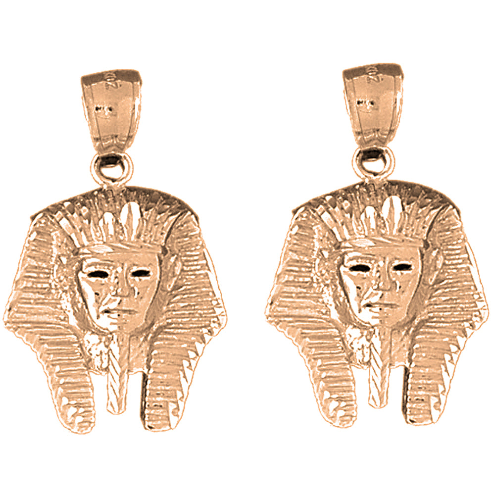14K or 18K Gold 32mm King Tut Earrings