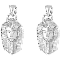 Sterling Silver 34mm King Tut Earrings
