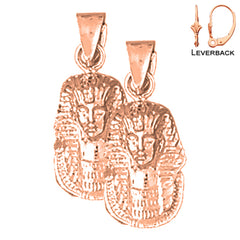 Pendientes King Tut de oro de 14 quilates o 18 quilates de 22 mm