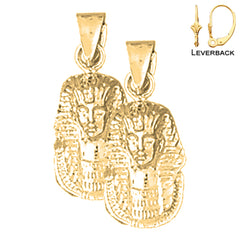 Pendientes King Tut de oro de 14 quilates o 18 quilates de 22 mm