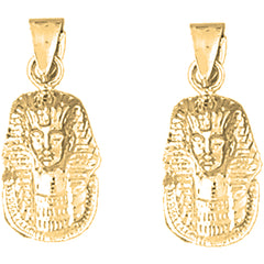 Yellow Gold-plated Silver 22mm King Tut Earrings