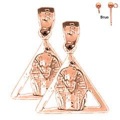 Pendientes King Tut de oro de 14 quilates o 18 quilates de 19 mm