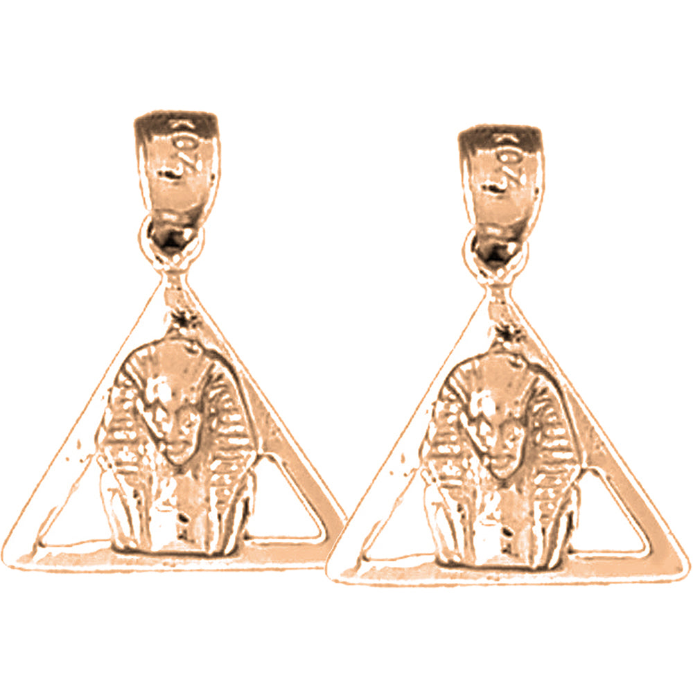 14K or 18K Gold 19mm King Tut Earrings