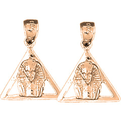 14K or 18K Gold 19mm King Tut Earrings