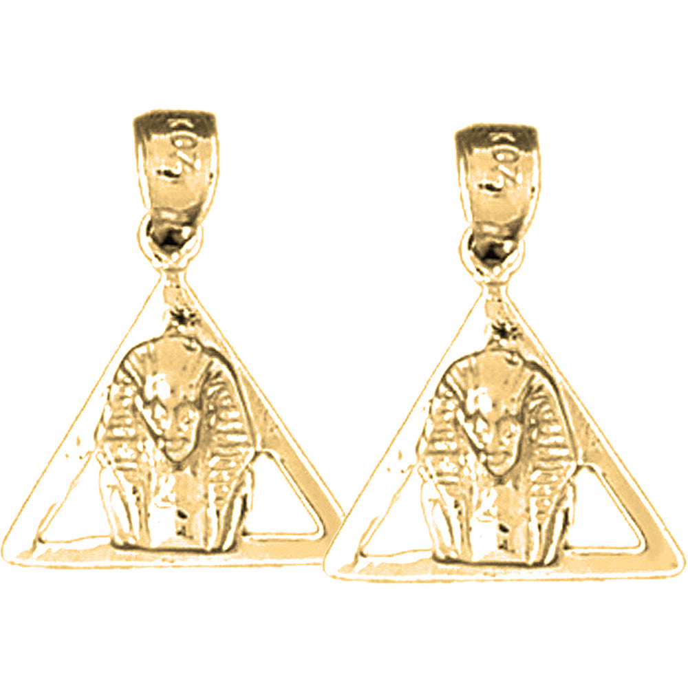 14K or 18K Gold 19mm King Tut Earrings