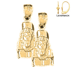 Pendientes King Tut de plata de ley de 20 mm (chapados en oro blanco o amarillo)