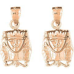 14K or 18K Gold 23mm King Tut Earrings