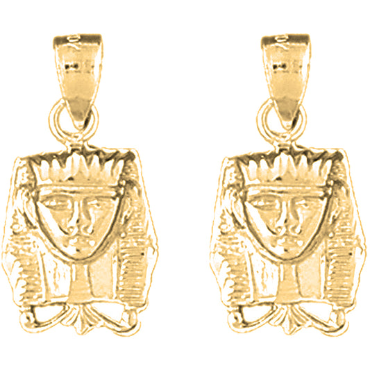 14K or 18K Gold 23mm King Tut Earrings