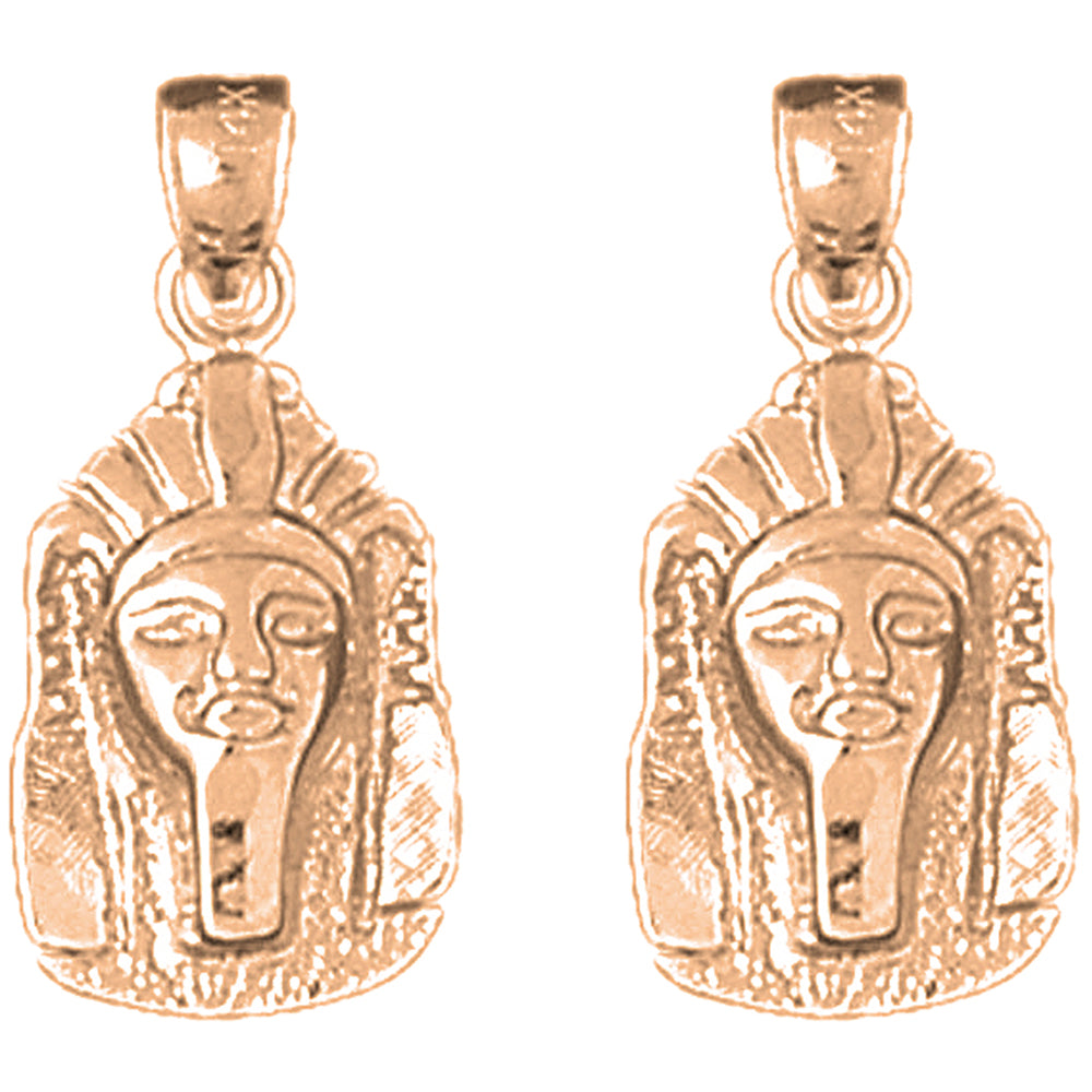 14K or 18K Gold 22mm King Tut Earrings