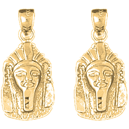 14K or 18K Gold 22mm King Tut Earrings