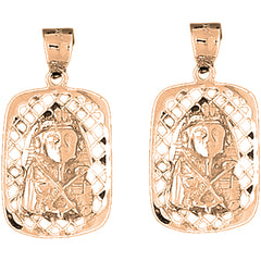 14K or 18K Gold 32mm King Tut Earrings