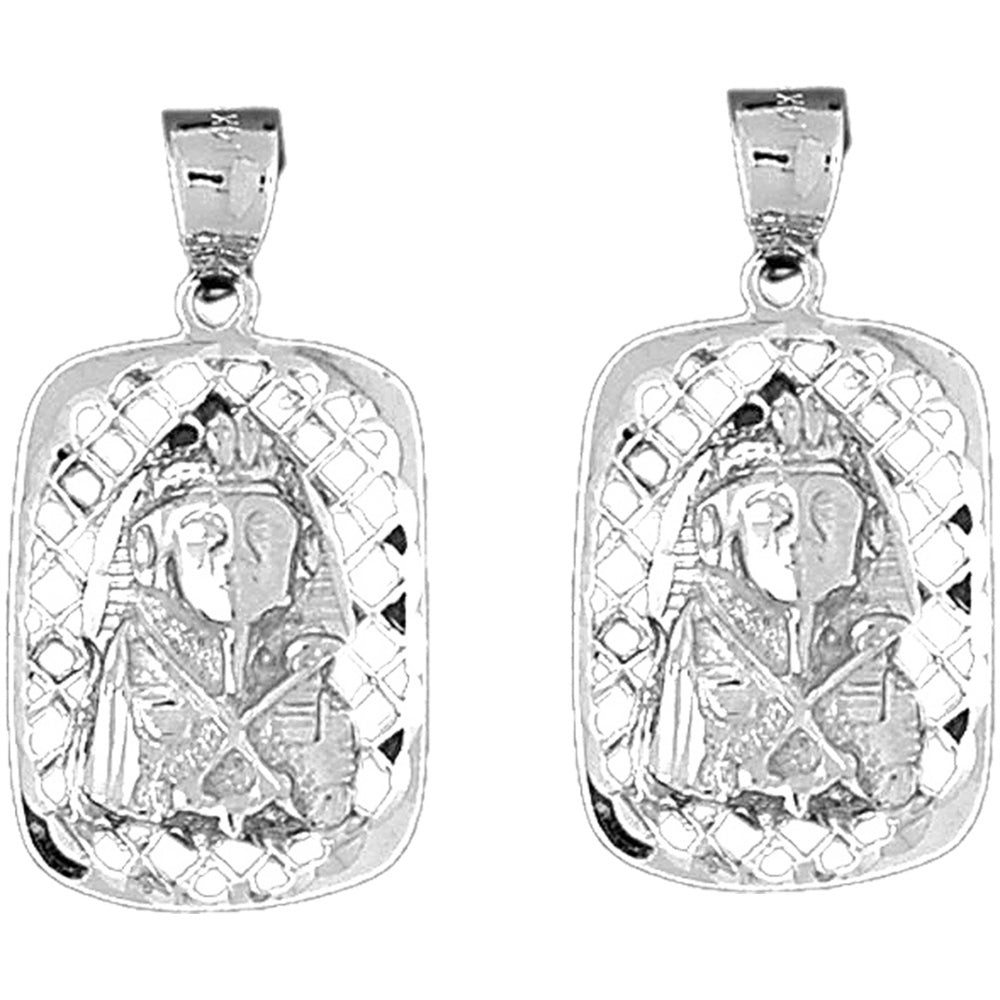 Sterling Silver 32mm King Tut Earrings