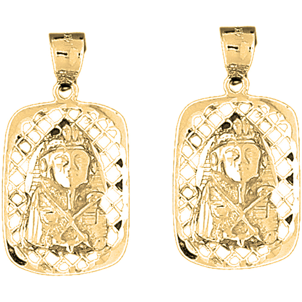 14K or 18K Gold 32mm King Tut Earrings