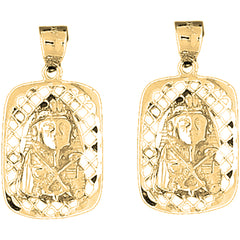 Yellow Gold-plated Silver 32mm King Tut Earrings