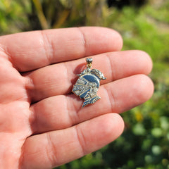 10K, 14K or 18K Gold Knight's Helmet Pendant
