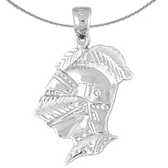 10K, 14K or 18K Gold Knight's Helmet Pendant