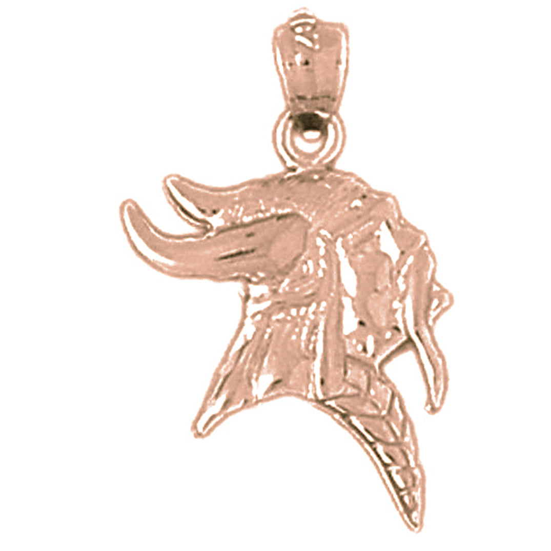 14K or 18K Gold Viking Warrior Head Pendant