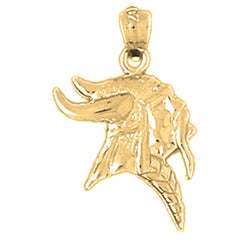 14K or 18K Gold Viking Warrior Head Pendant