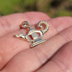 10K, 14K or 18K Gold Genie Lamp Pendant