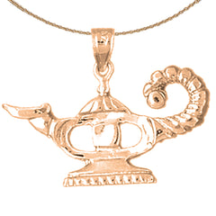 10K, 14K or 18K Gold Genie Lamp Pendant