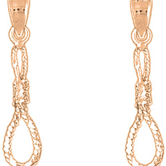 14K or 18K Gold 28mm 3D Noose Earrings