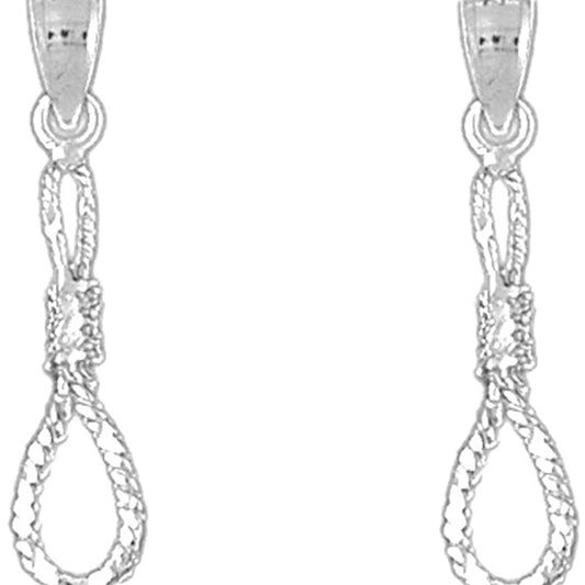 Sterling Silver 28mm 3D Noose Earrings