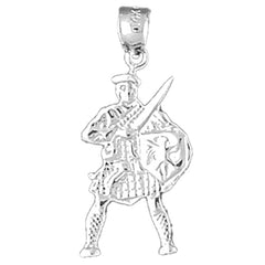14K or 18K Gold Knight with Sword & Shield Pendant