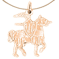 14K oder 18K Gold Jousting Knight Anhänger