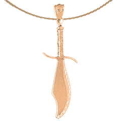 10K, 14K oder 18K Gold 3D Schwert Anhänger