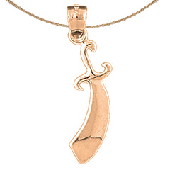 14K oder 18K Gold Schwert Anhänger