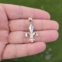 10K, 14K or 18K Gold Fleur de Lis Pendant