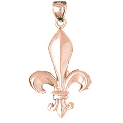 10K, 14K or 18K Gold Fleur de Lis Pendant