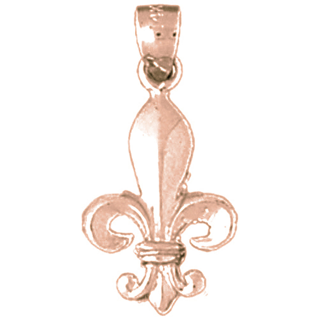 14K or 18K Gold Fleur de Lis Pendant