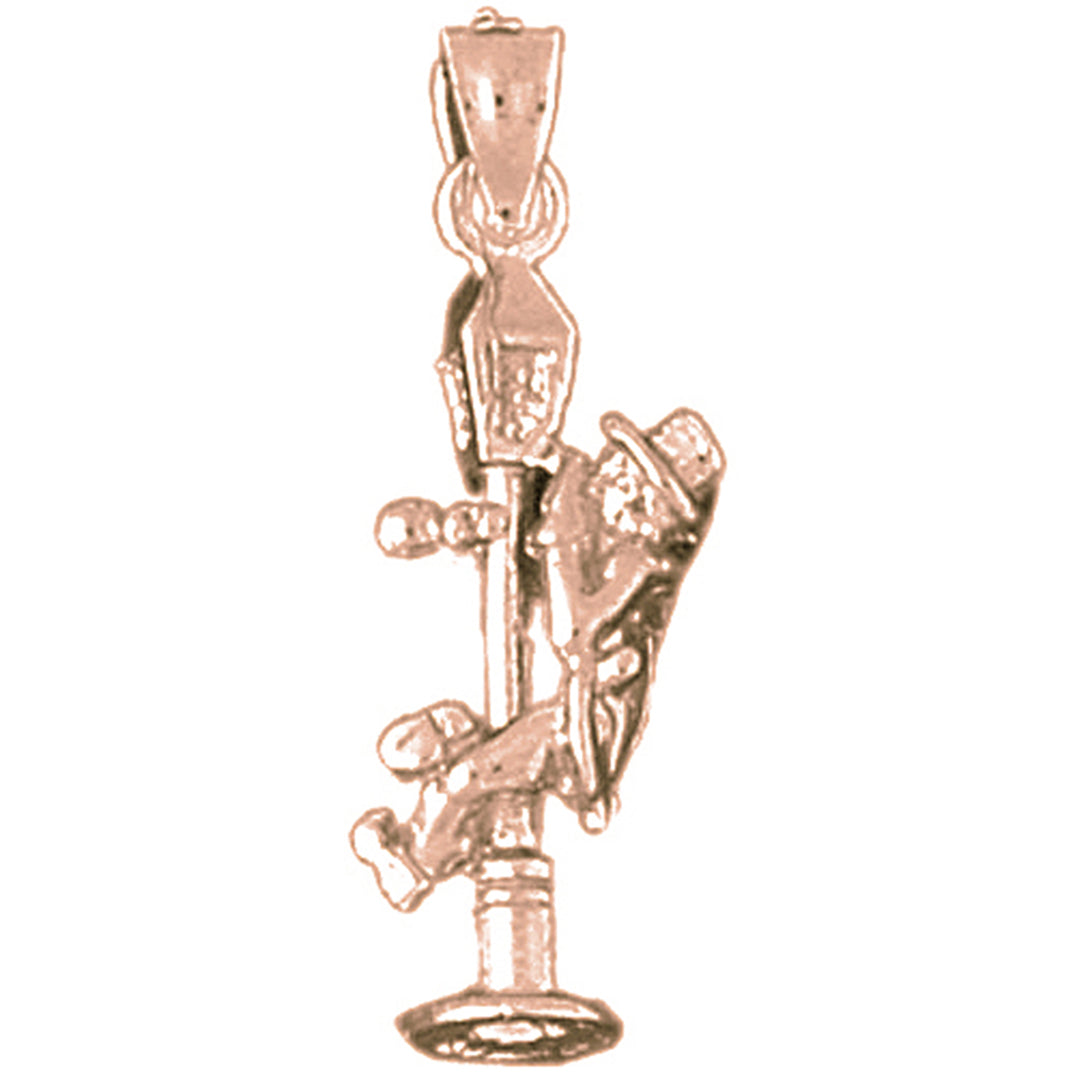 10K, 14K or 18K Gold Man On Light Post Pendant