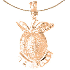 10K, 14K oder 18K Gold Georgia Peach Anhänger