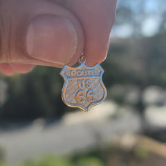 14K or 18K Gold U.S. Route 66 Pendant